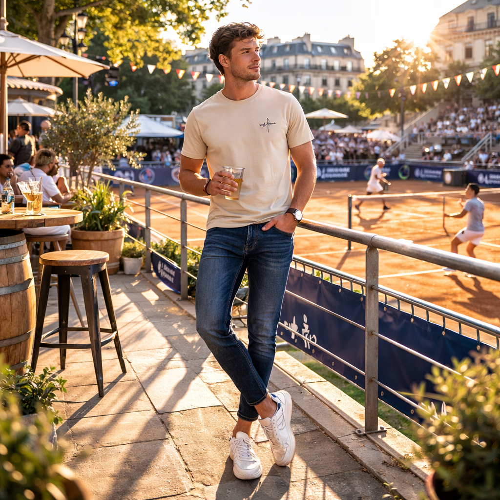 T-shirt Homme en Coton Col Rond