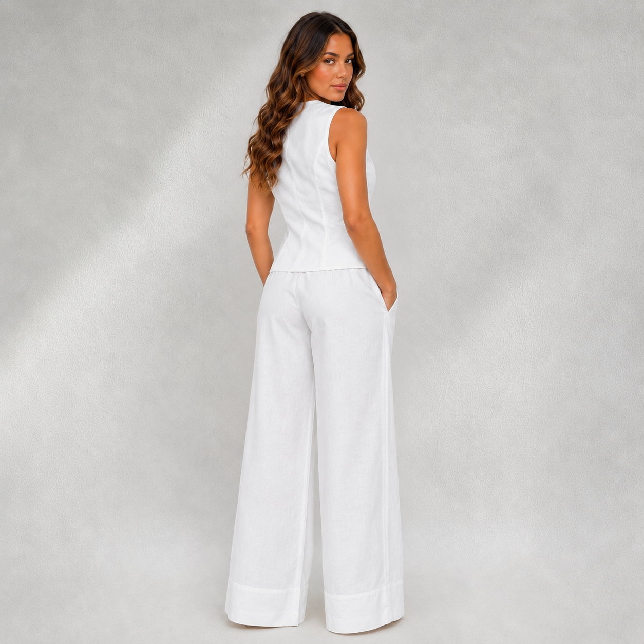 Ensemble Femme Gilet Sans Manches & Pantalon Large