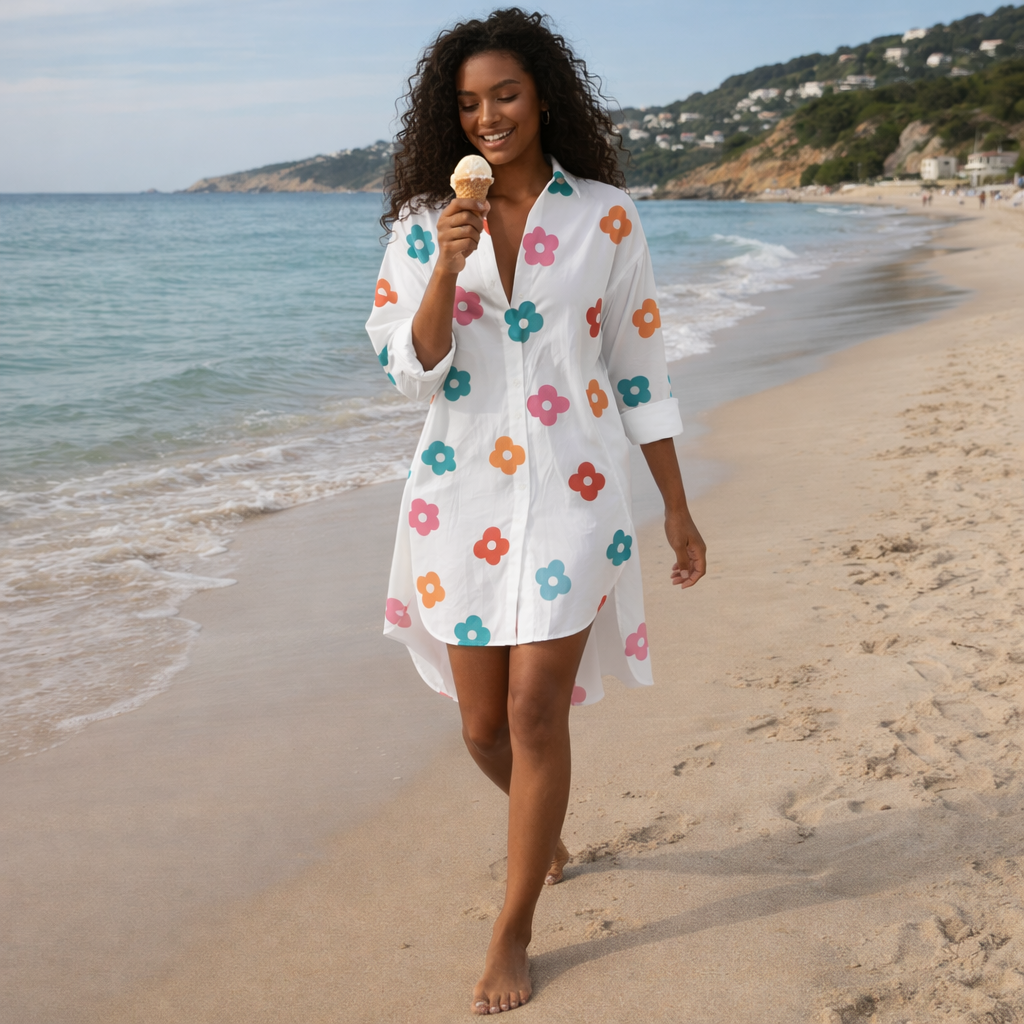 Robe Femme Été Oversize | Boutonnée & Fendue
