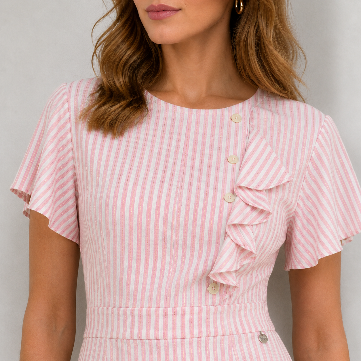 Robe femme rayée à volants manches courtes - River Woods - Neuf avec étiquette