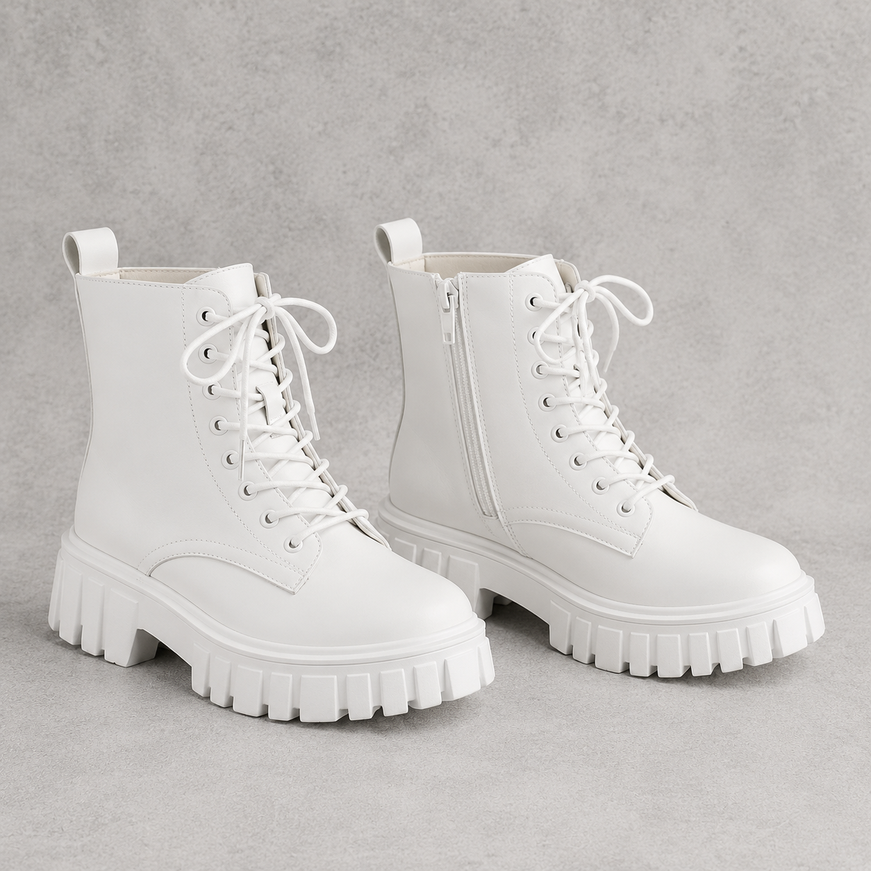 Bottines Femme Hiver Style Cuir à Semelle Crantée