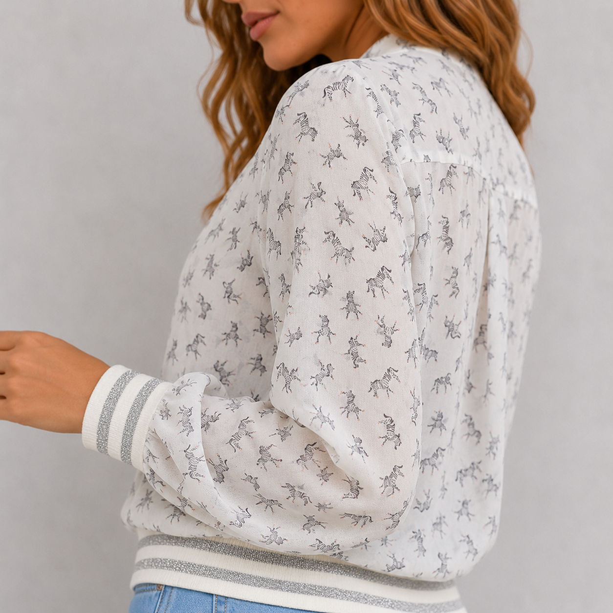 Blouse femme coupe ample blanche à imprimé zèbre - River Woods