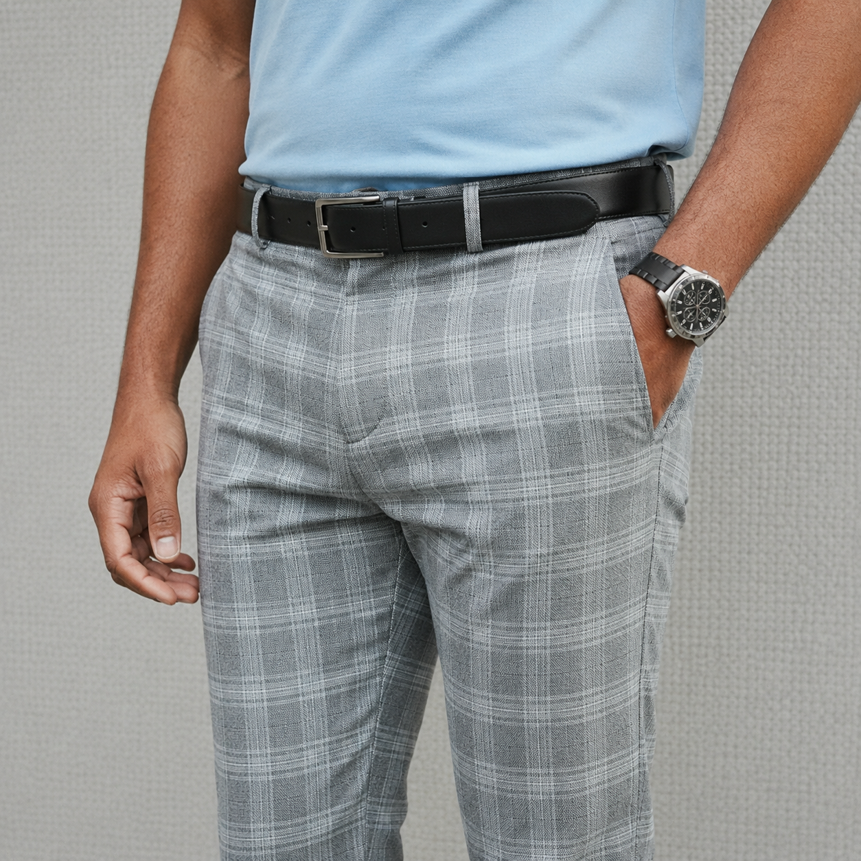 Pantalon Homme à Carreaux Casual Chic