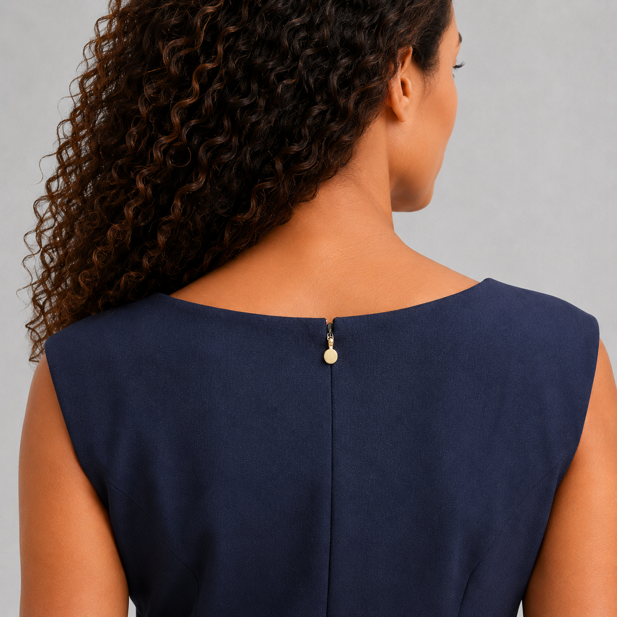 Robe Femme s.Oliver Black Label Bleu Marine Chic à Ceinture Noire