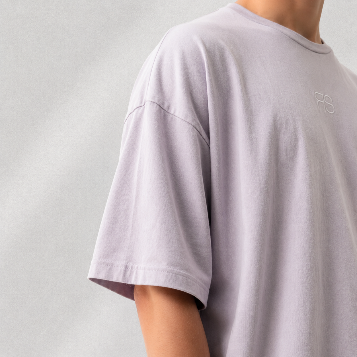 T-shirt coupe droite lilas clair logo brodé RS Rough Studios