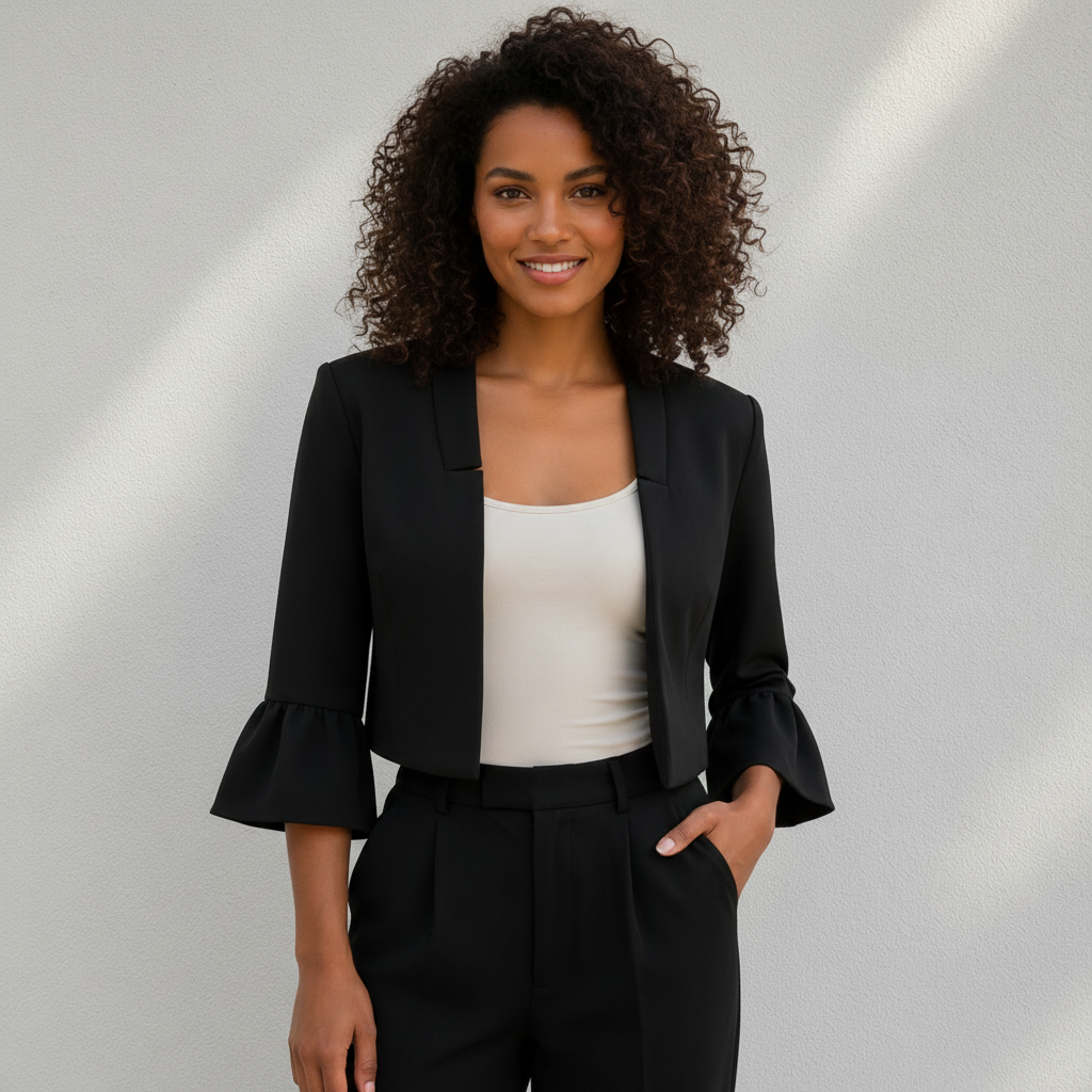 Blazer femme court manches volantées - s.Oliver Black Label - Neuf avec étiquette