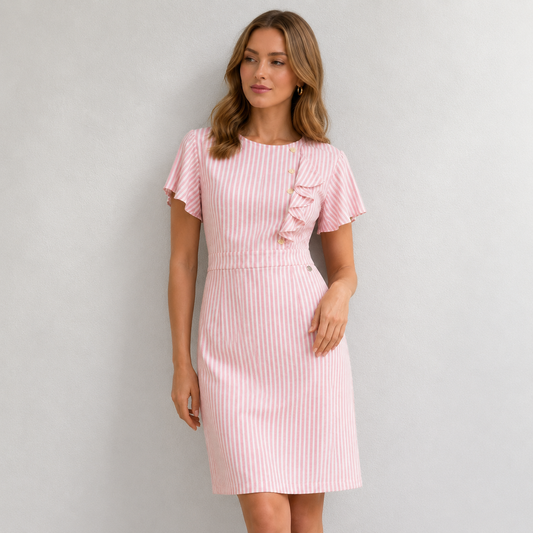 Robe femme rayée à volants manches courtes - River Woods - Neuf avec étiquette