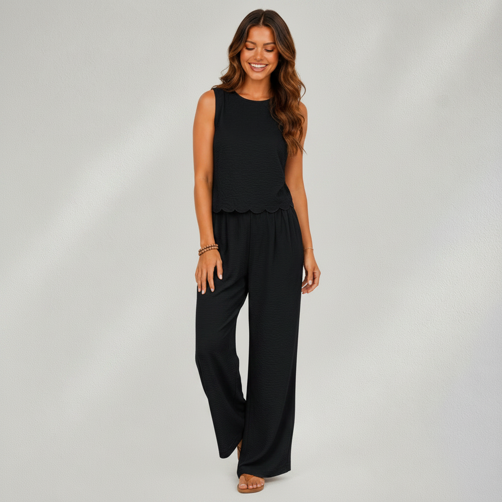 Ensemble Femme Sans Manches avec Pantalon Large