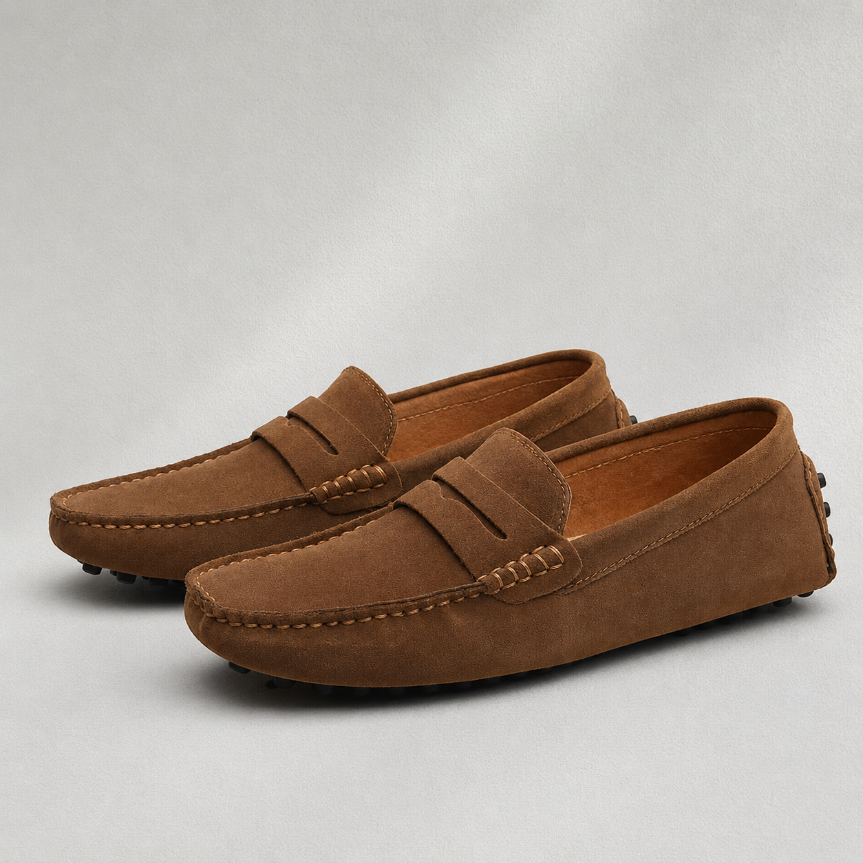 Mocassins homme en cuir véritable aspect daim