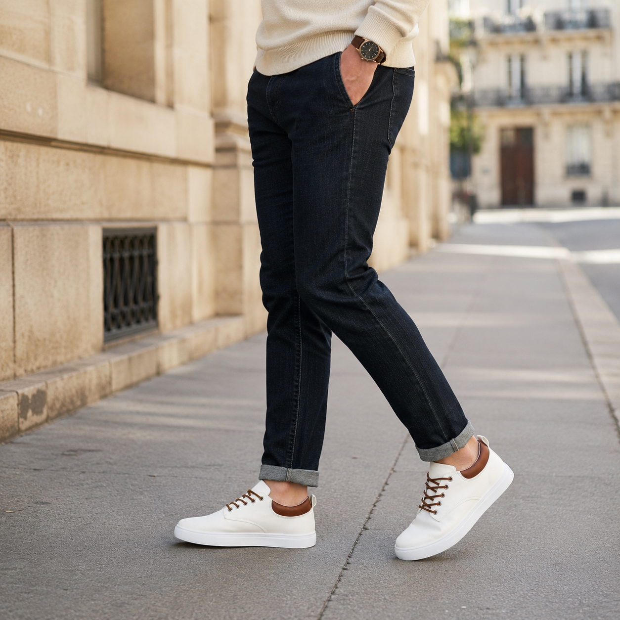 Baskets Homme en Toile Basses | Semelle Blanche