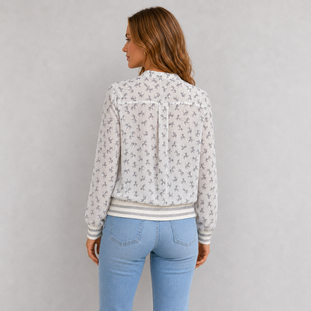 Blouse femme coupe ample blanche à imprimé zèbre - River Woods
