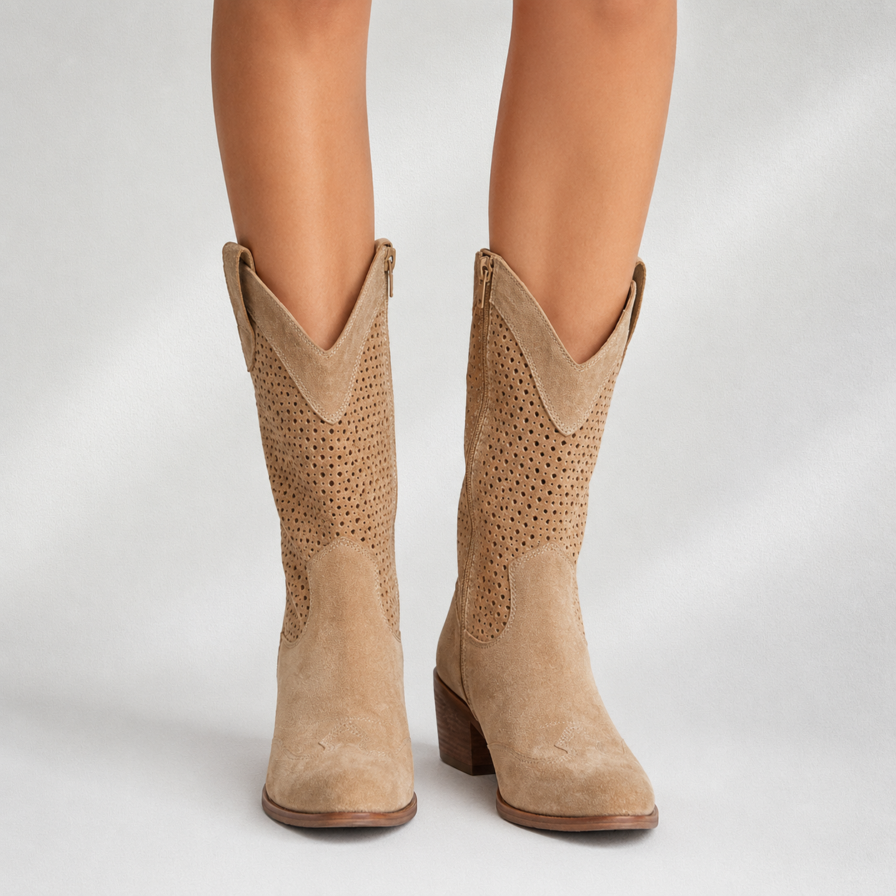 Bottes Western Femme à Fermeture Éclair