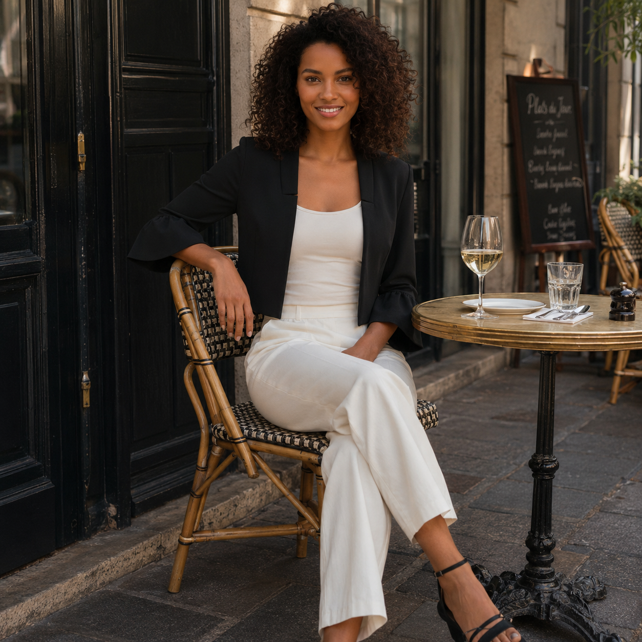 Blazer femme court manches volantées - s.Oliver Black Label - Neuf avec étiquette