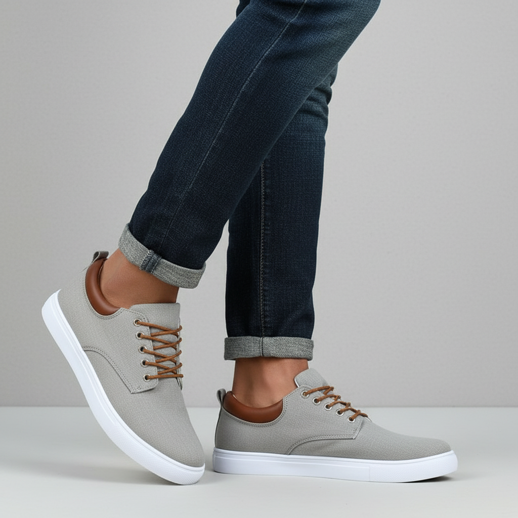 Baskets Homme en Toile Basses | Semelle Blanche
