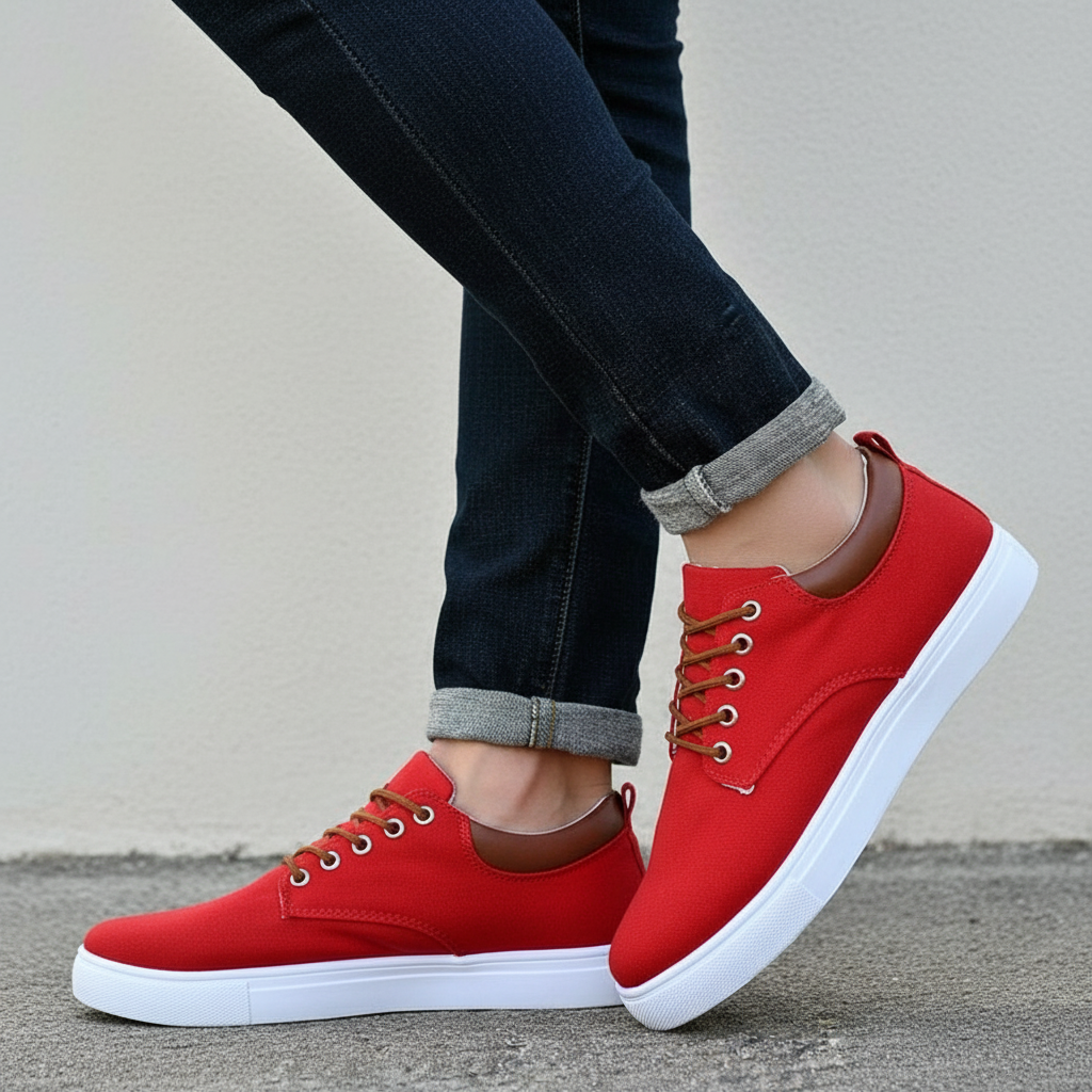 Baskets Homme en Toile Basses | Semelle Blanche