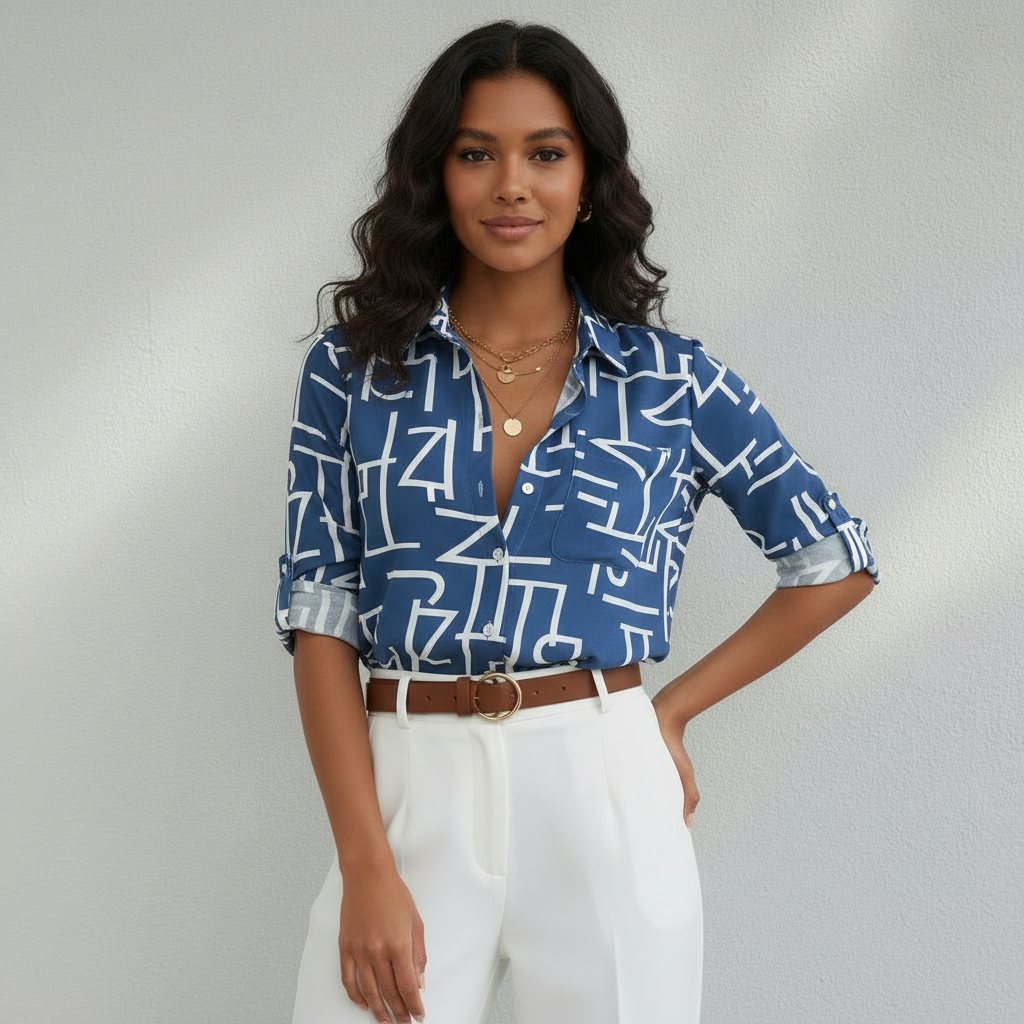 Blouse Femme Col Chemise à Boutons