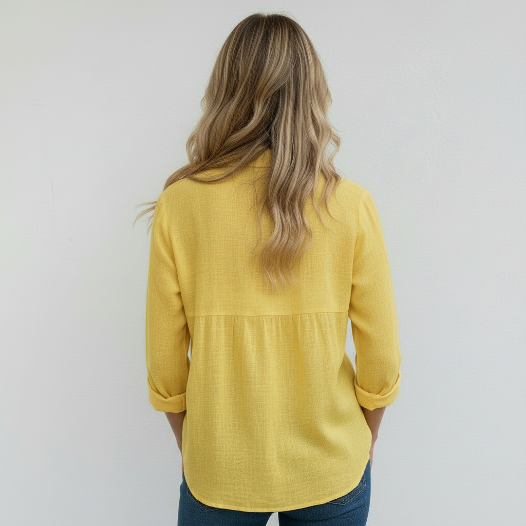 Blouse Femme Manches Mi-Longues à Boutons