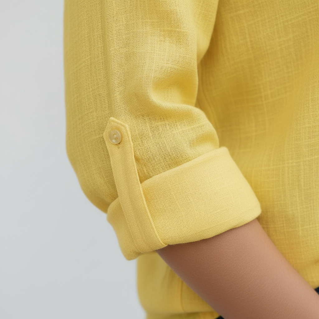 Blouse Femme Manches Mi-Longues à Boutons