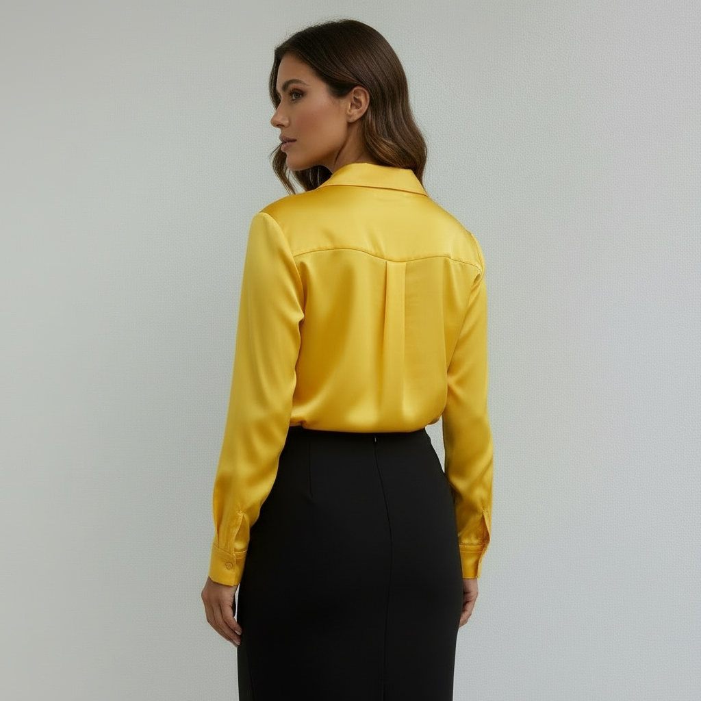 Chemise Femme Effet Soie à Manches Longues