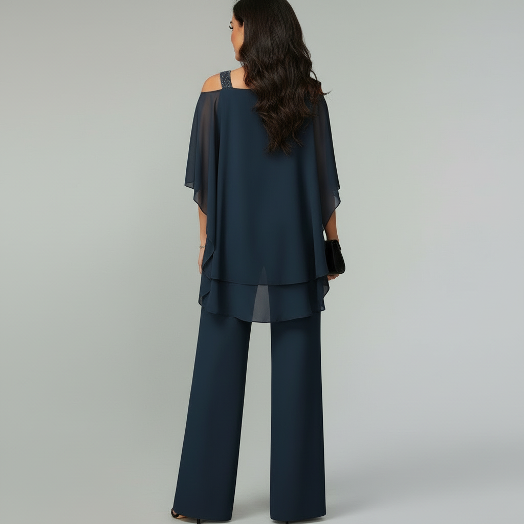 Ensemble femme 2 pièces en chiffon pour soirée