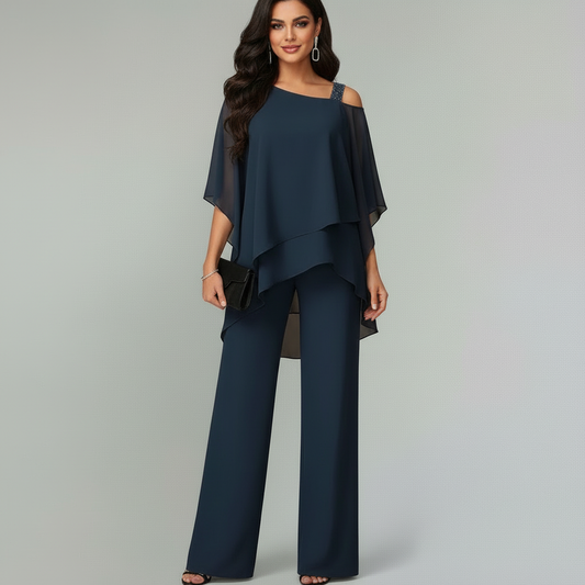 Ensemble femme 2 pièces en chiffon pour soirée