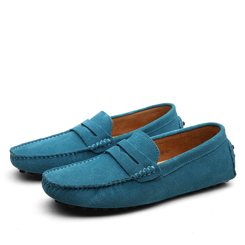 Mocassins homme en cuir véritable aspect daim