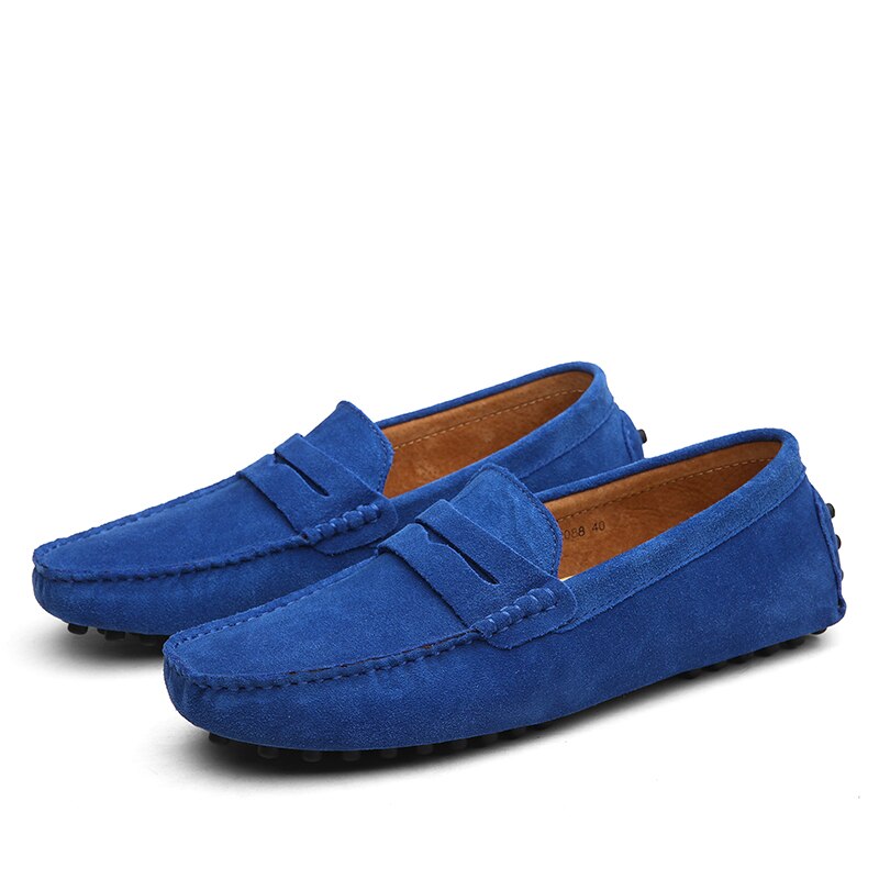 Mocassins homme en cuir véritable aspect daim