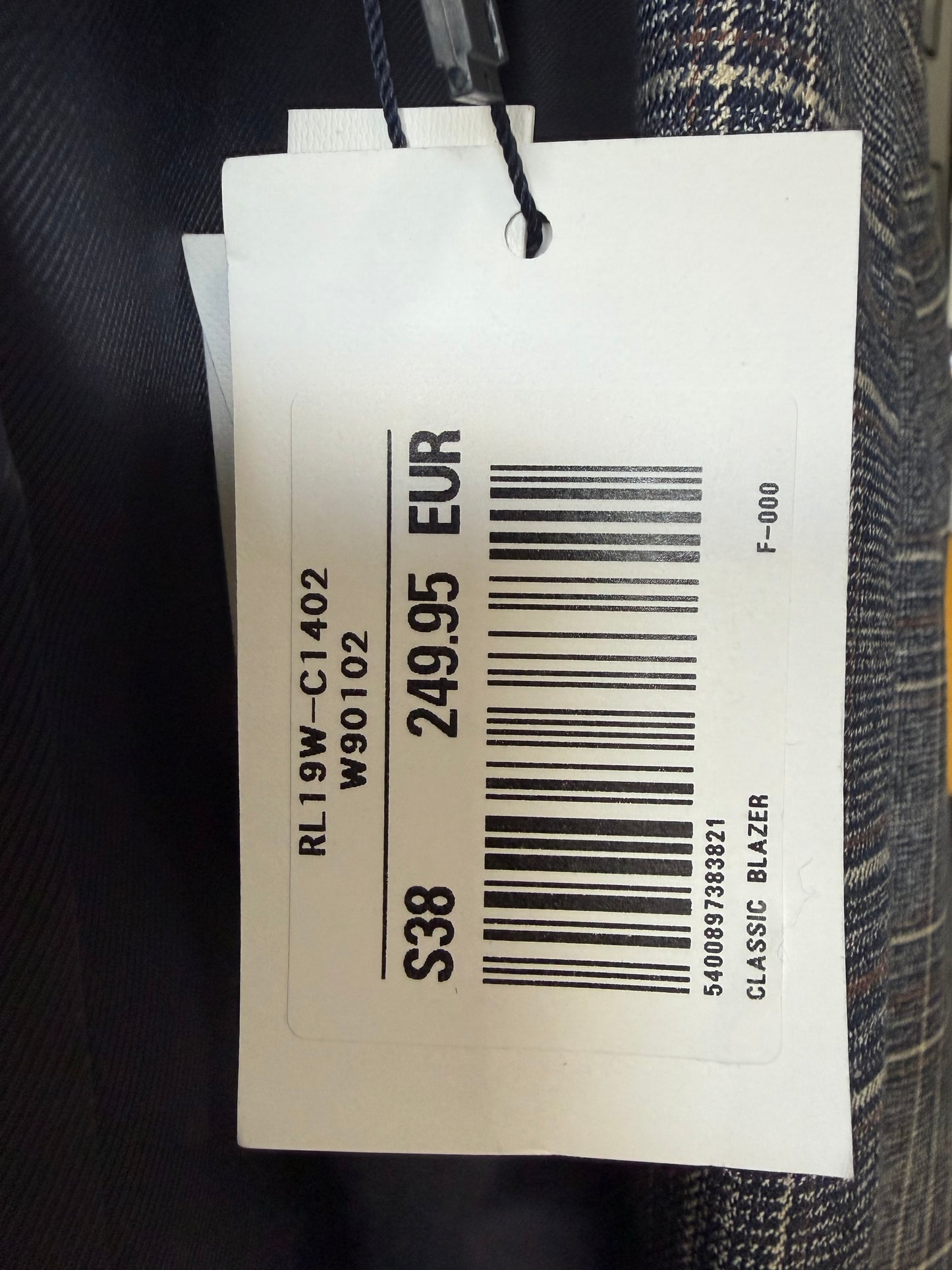 Blazer River Woods à carreaux – Taille 38 – Neuf avec étiquette