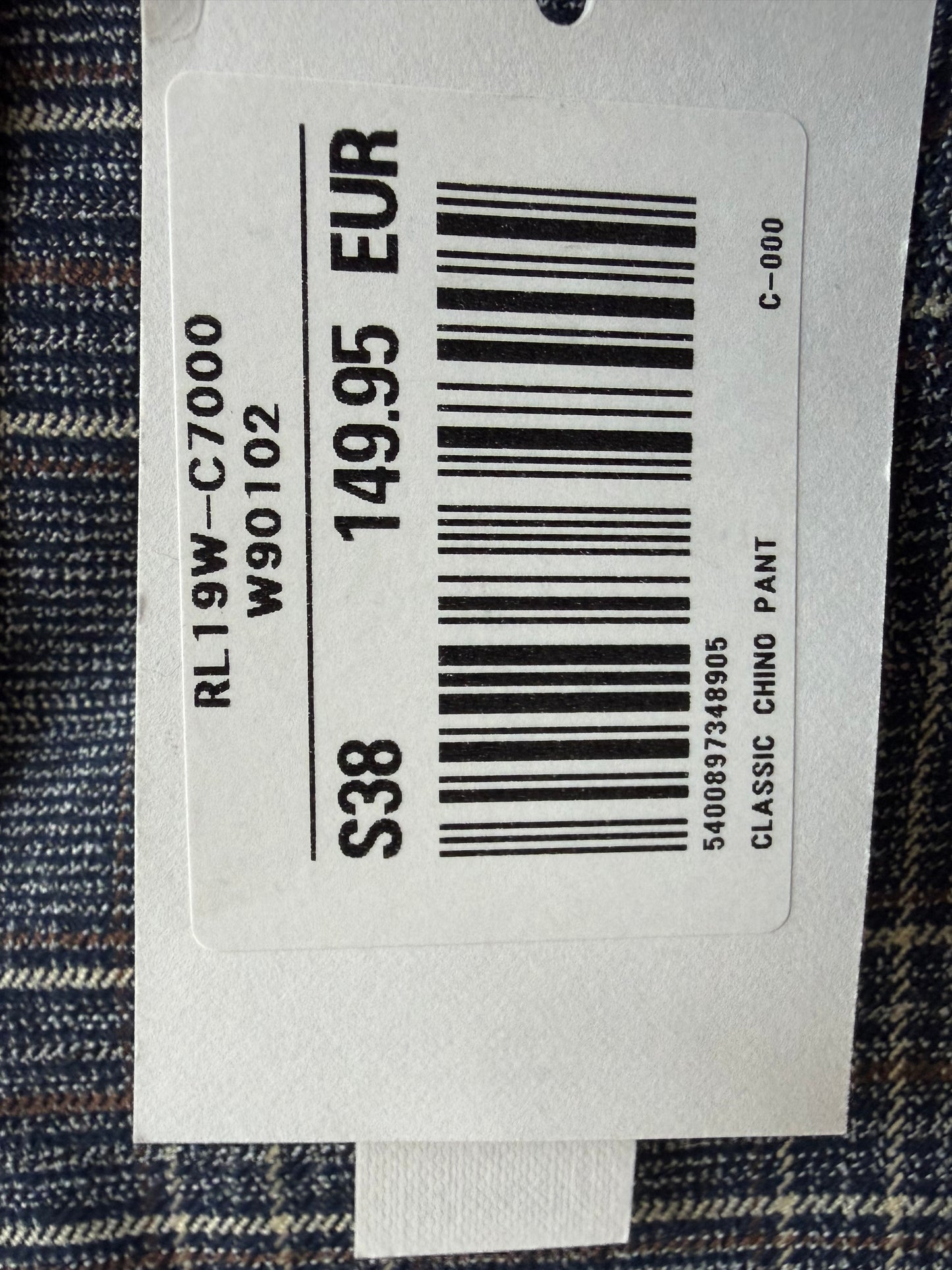 Pantalon femme à carreaux bleu marine, coupe tailleur – River Woods – Neuf avec étiquette