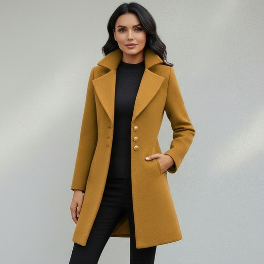 Manteau Femme à Boutons Col Revers