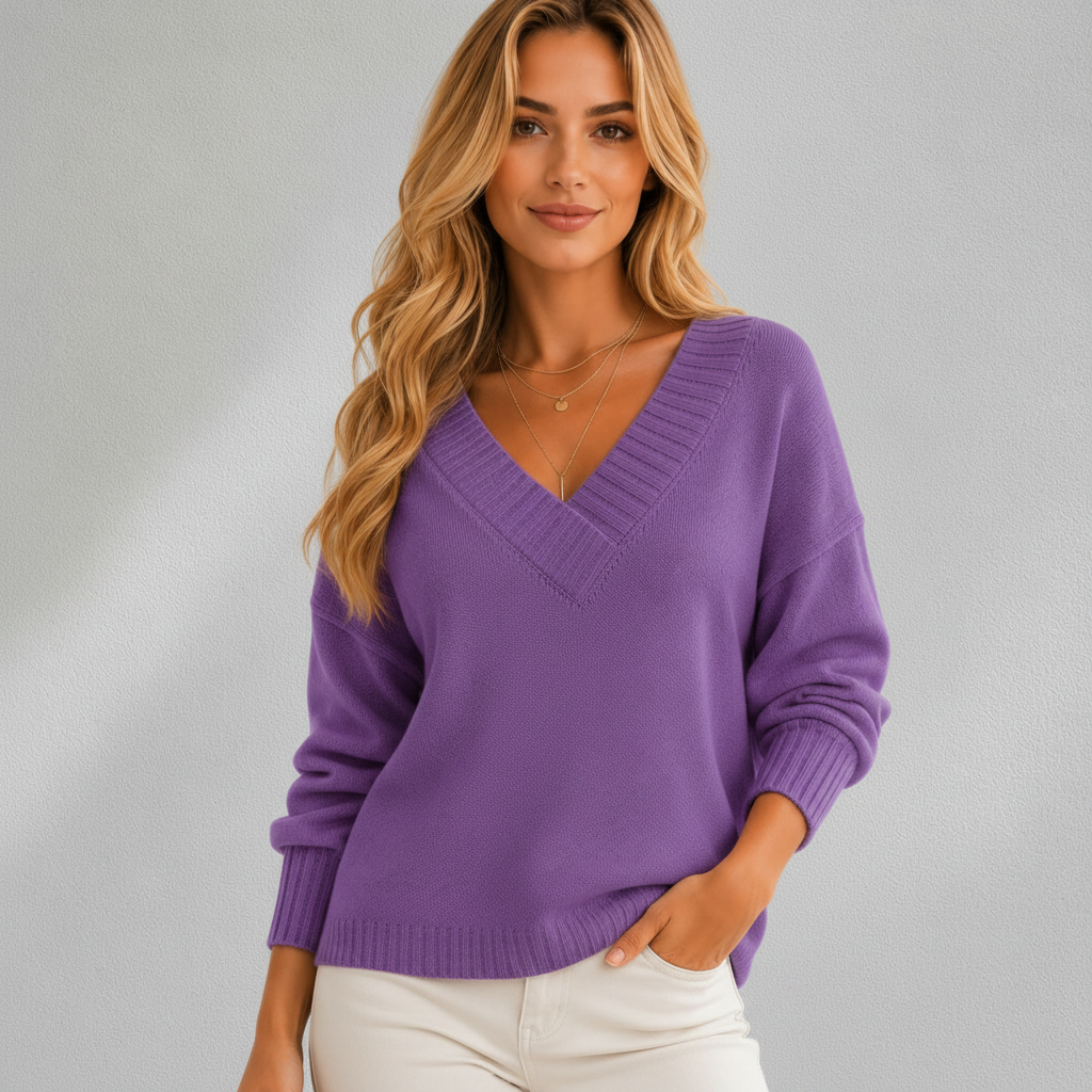 Pull Femme en Cachemire Col V