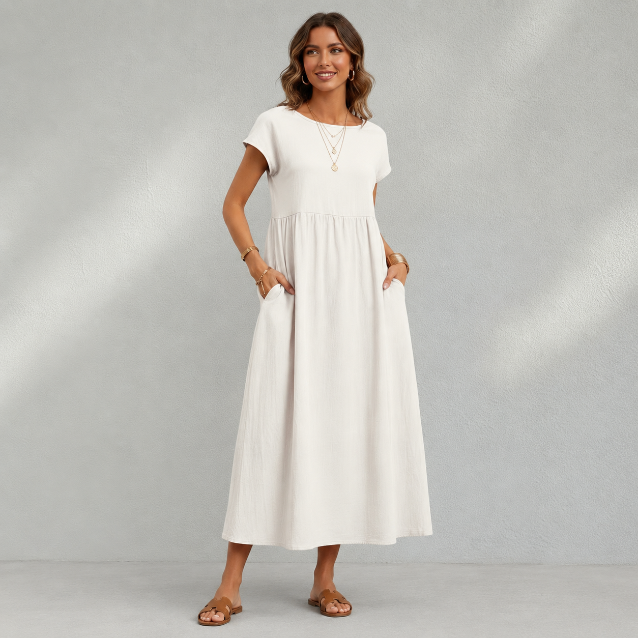 Robe Longue d’Été Femme Sans Manches