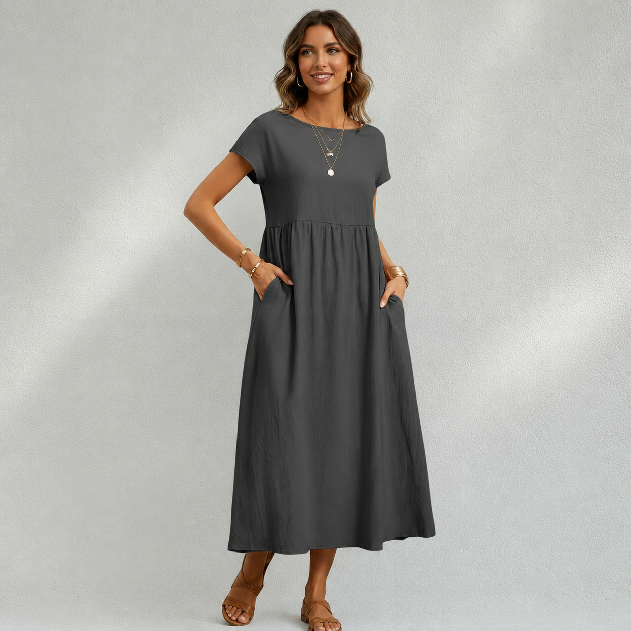Robe Longue d’Été Femme Sans Manches