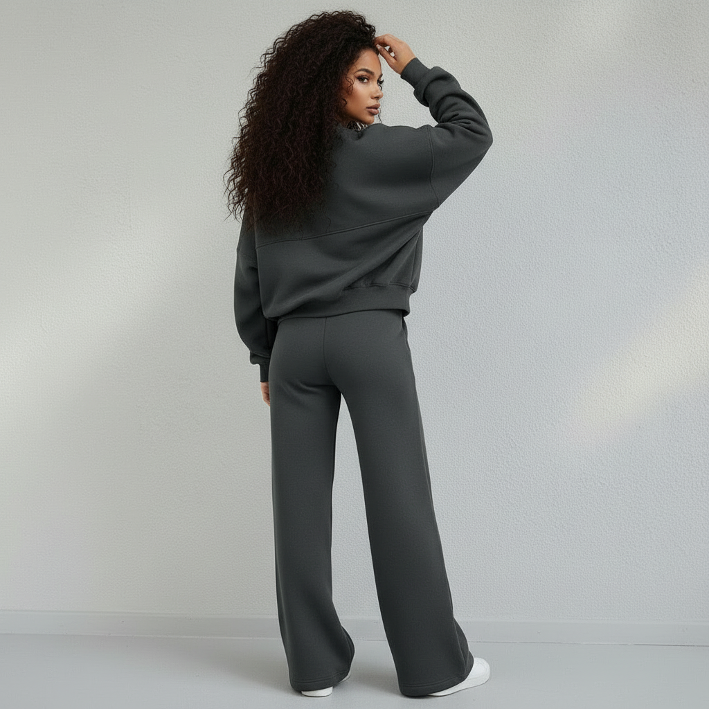 Survêtement Femme 2 Pièces Zippé Taille Élastique
