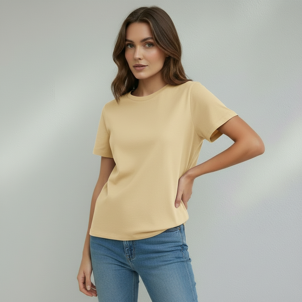 T-shirt Femme Coton Mélangé | Manches Courtes Col Rond