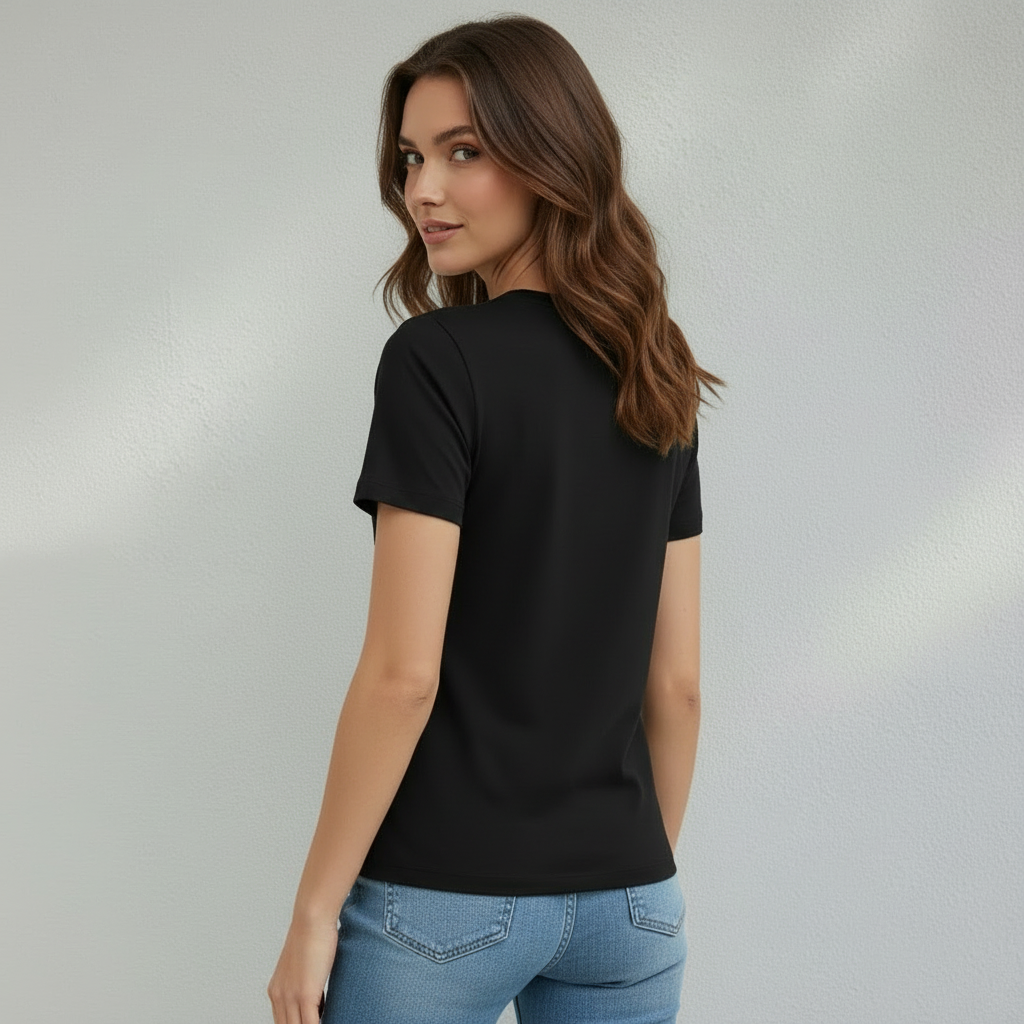 T-shirt Femme Coton Mélangé | Manches Courtes Col Rond