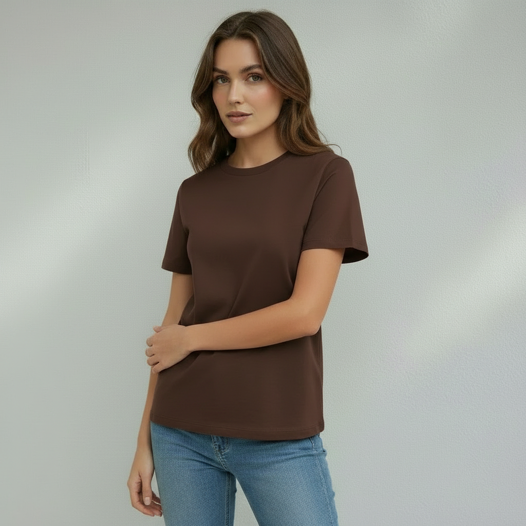 T-shirt Femme Coton Mélangé | Manches Courtes Col Rond