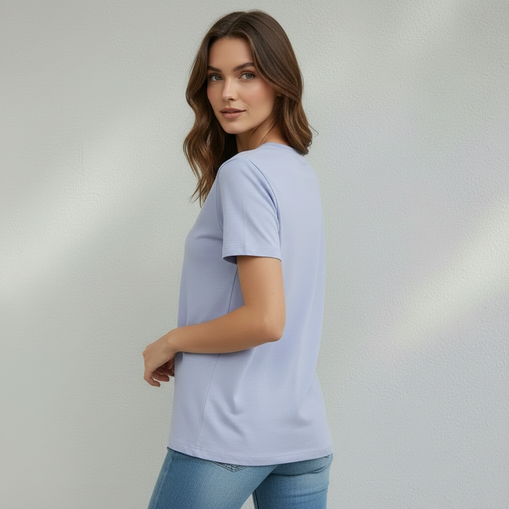 T-shirt Femme Coton Mélangé | Manches Courtes Col Rond