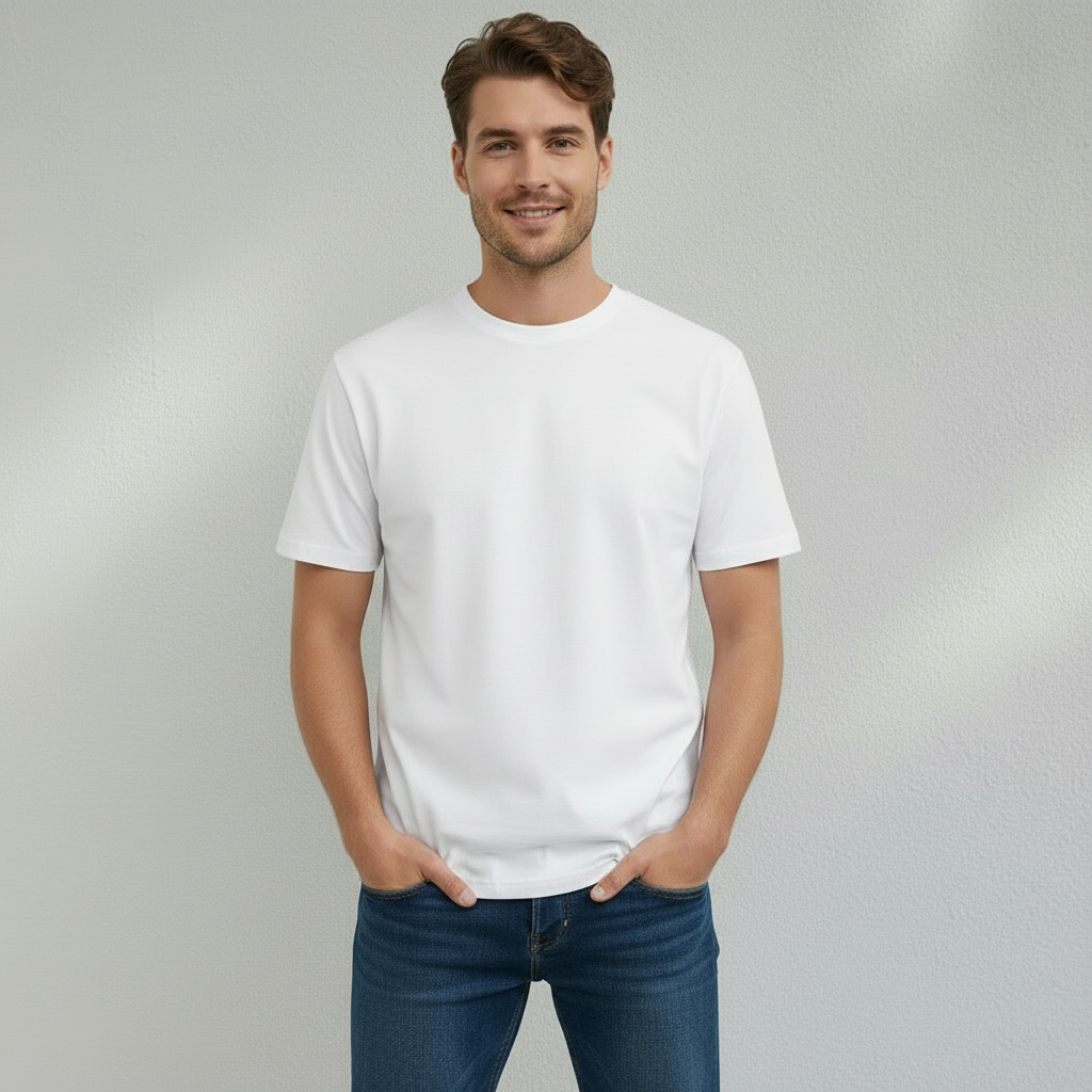 T-shirt Homme en Coton Col Rond