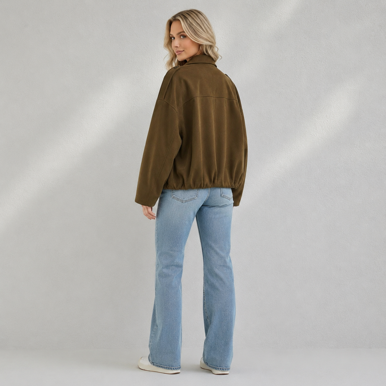 Veste Bomber Femme Effet Suédé Zippée | Ruvafashion