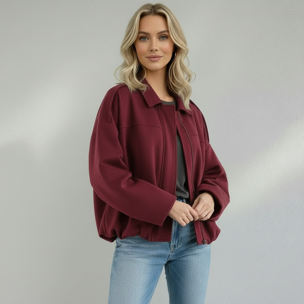 Veste Bomber Femme Effet Suédé Zippée | Ruvafashion