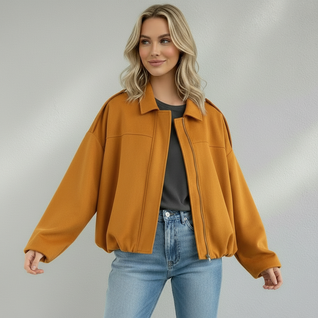 Veste Bomber Femme Effet Suédé Zippée | Ruvafashion