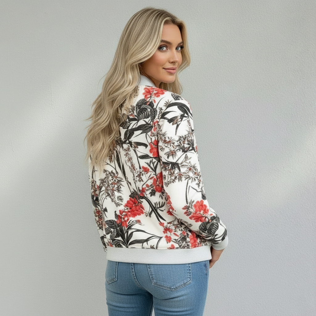 Veste Bomber Femme Imprimée Florale