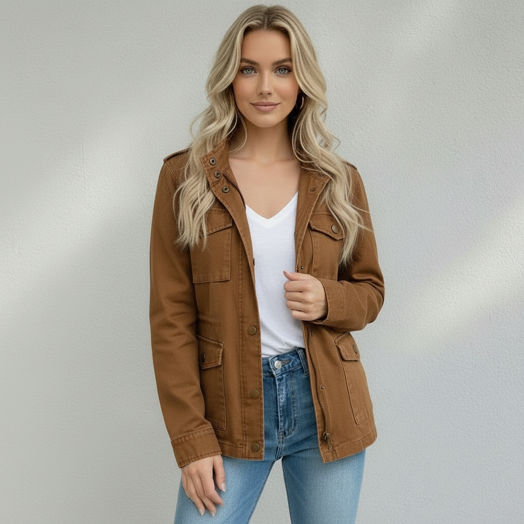 Veste femme mi-saison à poches style workwear
