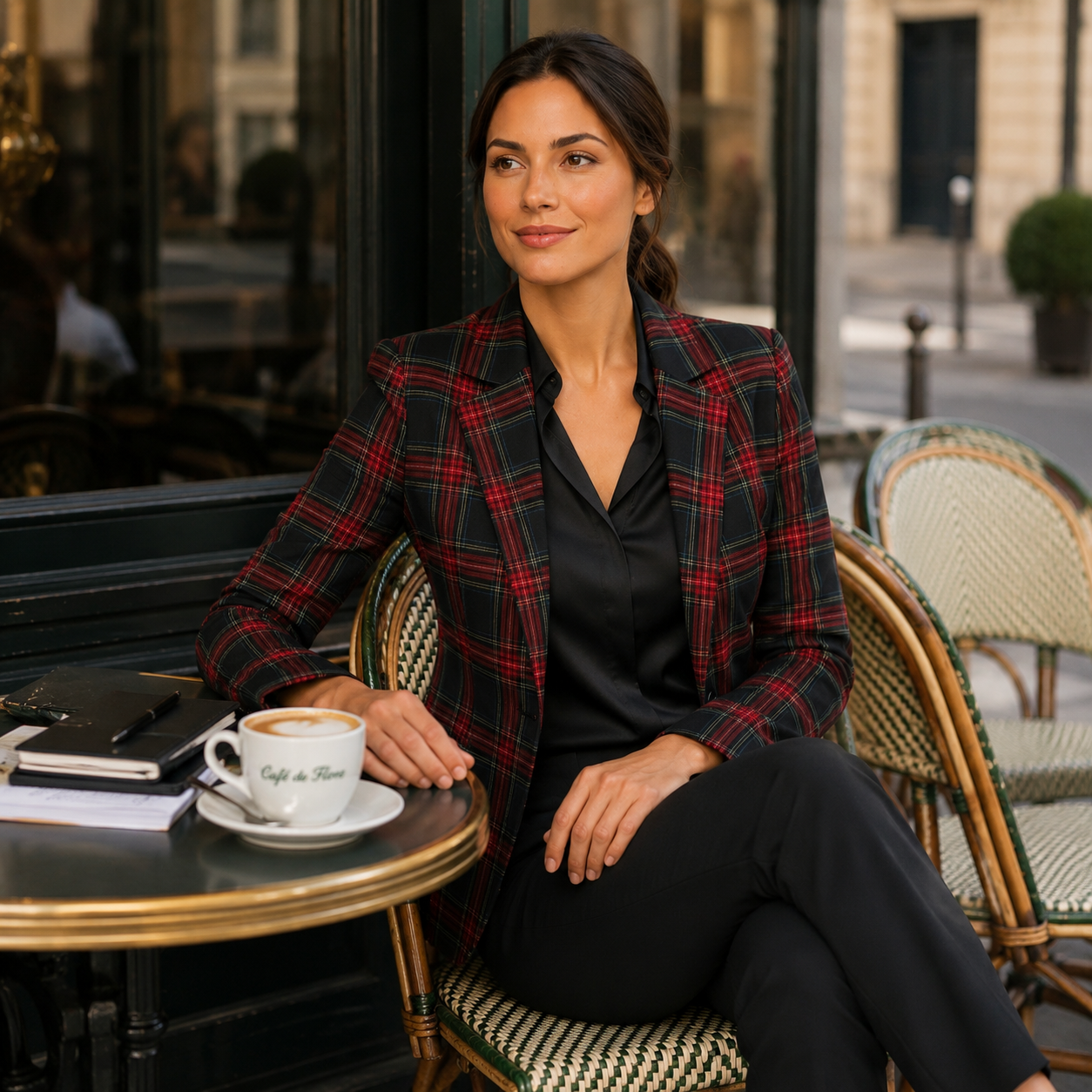Blazer Femme Jake*s à Carreaux Rouge & Noir | Taille 38