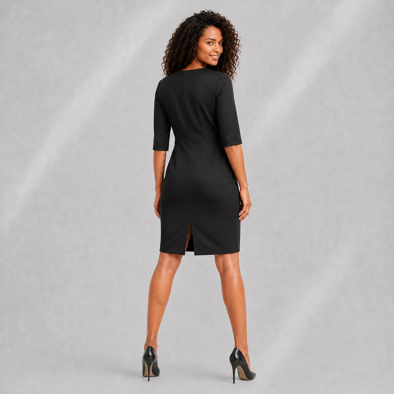 Robe Femme s.Oliver Noire | Coupe Droite & Zip Dos