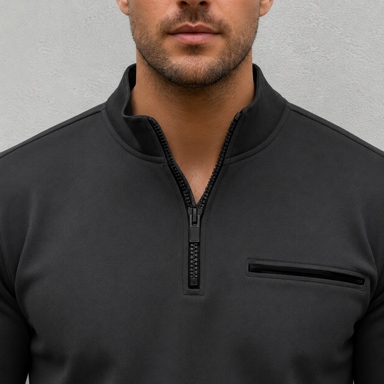Polo Homme Col Zippé | Coupe Ample & Manches Longues