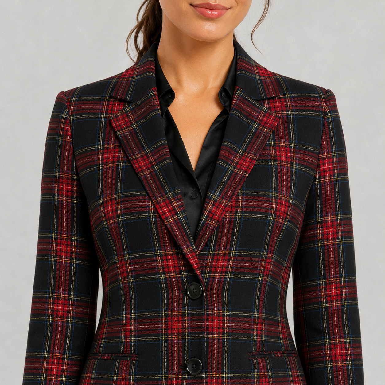 Blazer Femme Jake*s à Carreaux Rouge & Noir | Taille 38