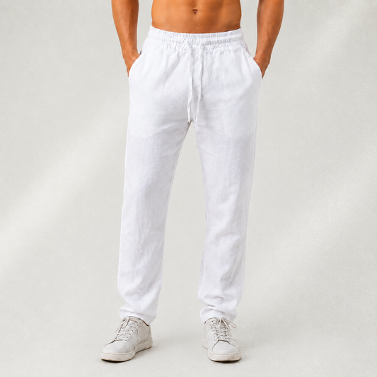 Pantalon homme en lin léger coupe droite