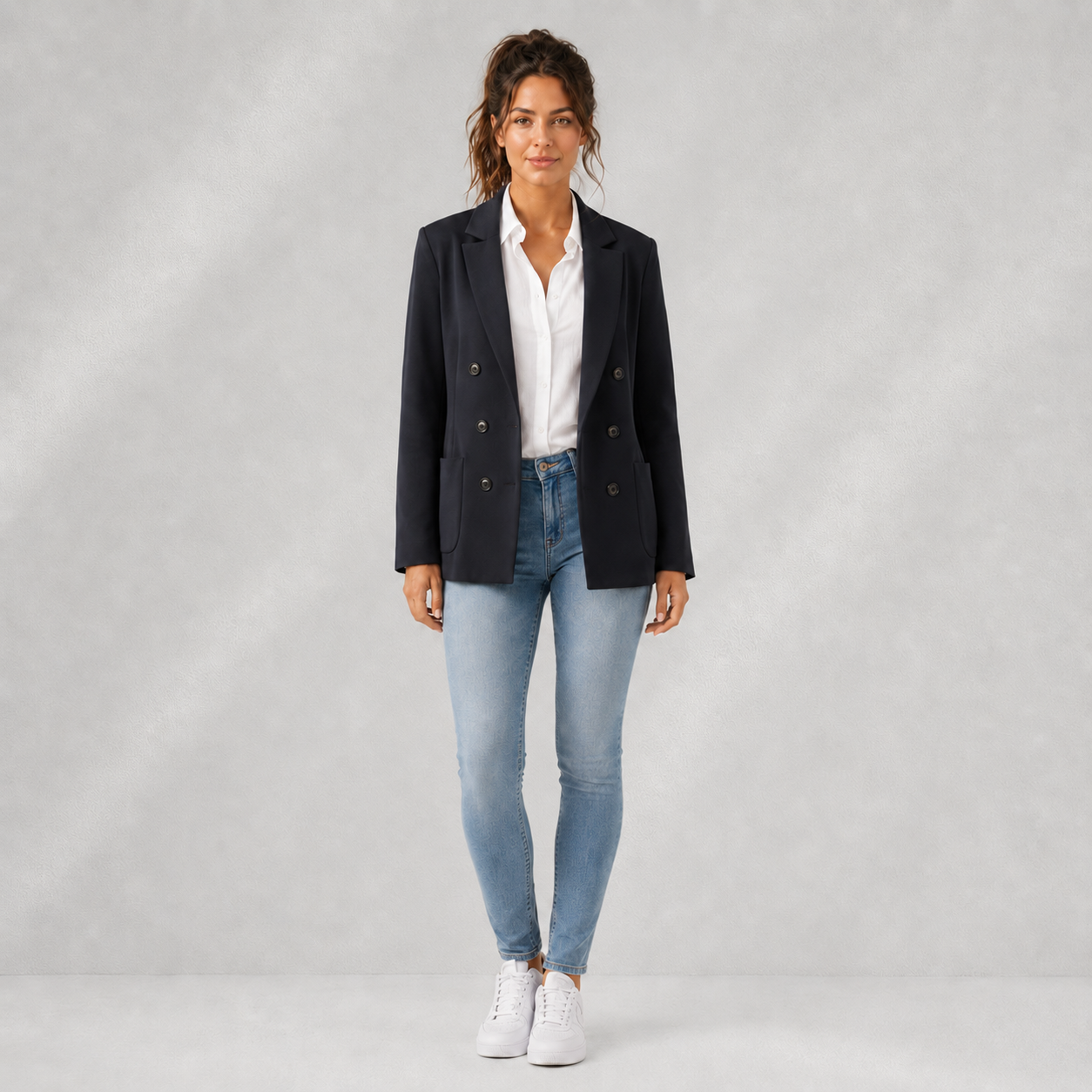 Blazer Femme Jake’s Bleu Marine à Double Boutonnage